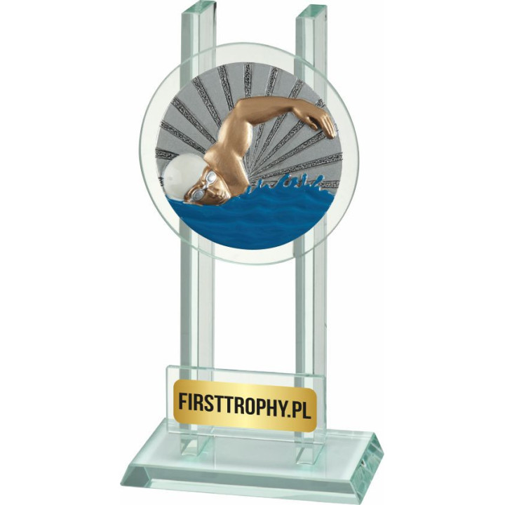 Statuetka szklana Pływanie W141FG5008 16,5cm