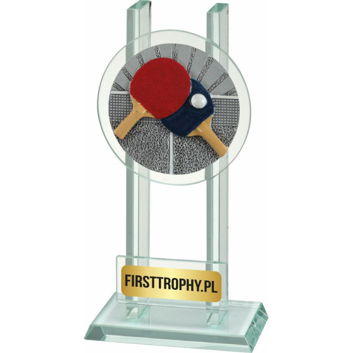 Statuetka szklana Tenis Stołowy W141FG5015 16,5cm