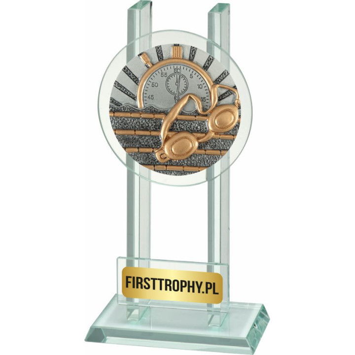 Statuetka szklana pływanie W141FG5053 16,5cm