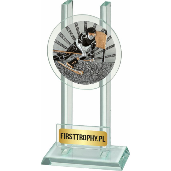 Statuetka szklana narciarstwo W141FG5057 16,5cm
