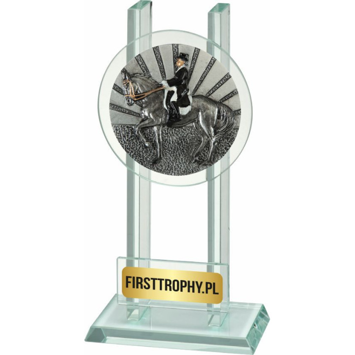 Statuetka szklana jeżdziectwo W141FG5068 16,5cm