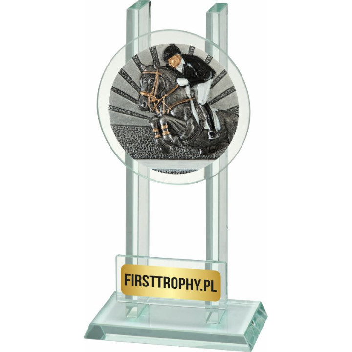 Statuetka szklana jeździectwo W141FG5069 16,5cm