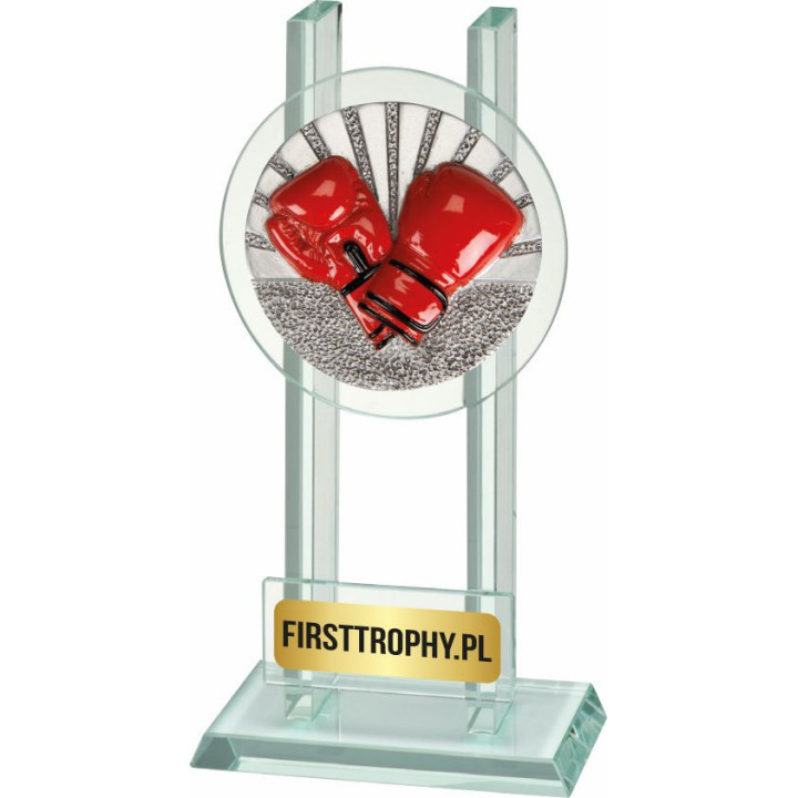 Statuetka szklana rękawice boks W141FG5078 16,5cm