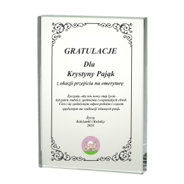 Trofeum Szklane TM141 12,5cm  DOWOLNY NADRUK