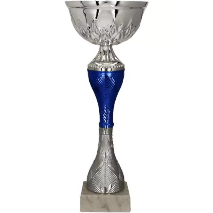 Puchar metalowy srebrno - niebieski 9267