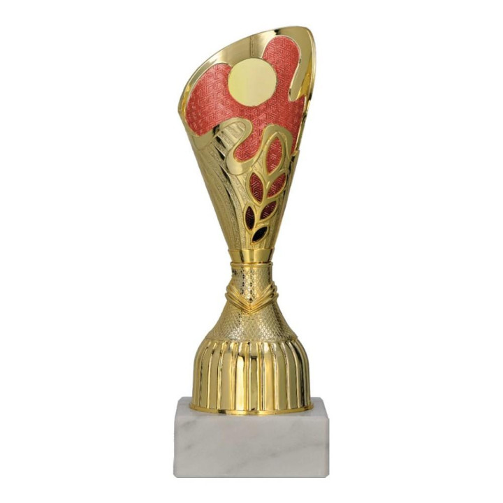 Puchar plastikowy złoto-czerwony (emblemat 25mm) 9317