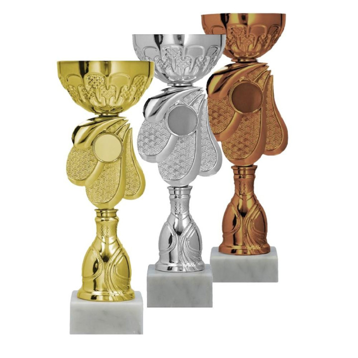 Puchar metalowy złoty srebrny brązowy (emblemat 25mm) 9313