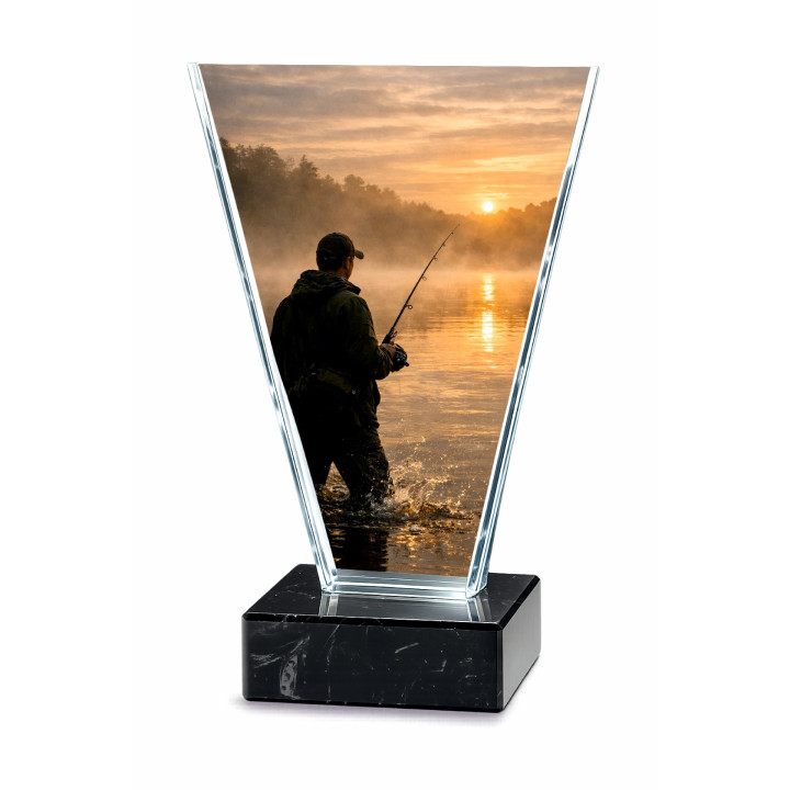 Statuetka Szklana  Wędkarstwo TM 118FIS4 grubość 1cm