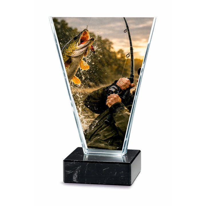 Statuetka Szklana Wędkarstwo TM 118FIS5 grubość 1cm