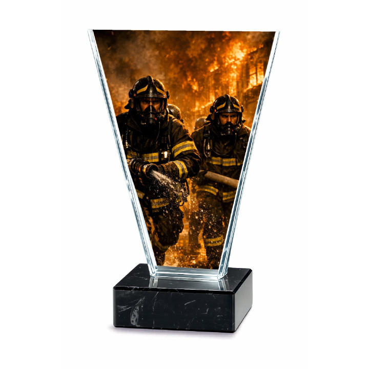 Statuetka Szklana  Straż Pożarna TM 118STR1 grubość 1cm