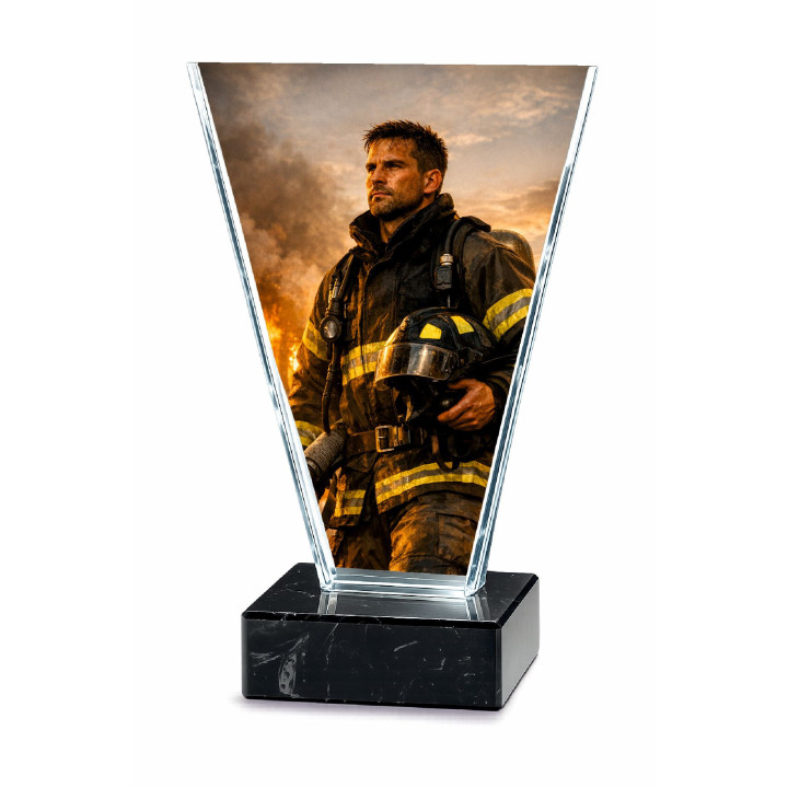 Statuetka Szklana  Straż Pożarna TM 118STR2 grubość 1cm