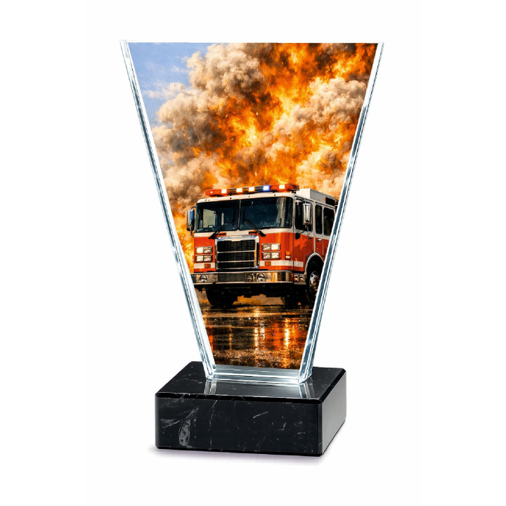Statuetka Szklana  Straż Pożarna TM 118STR4 grubość 1cm