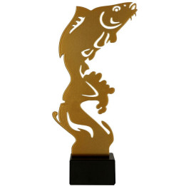 Statuetka metalowa Złoty Karp - ML-FIS1 21cm