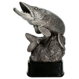 Statuetka odlewana srebrna - wędkarstwo - RFST3022/S