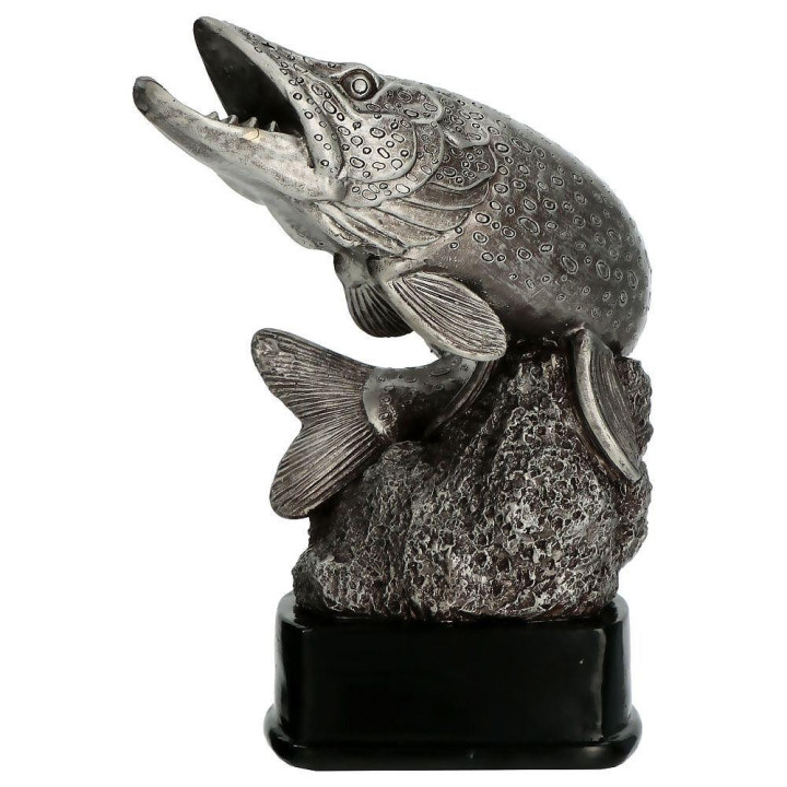 Statuetka odlewana srebrna - wędkarstwo - RFST3022/S